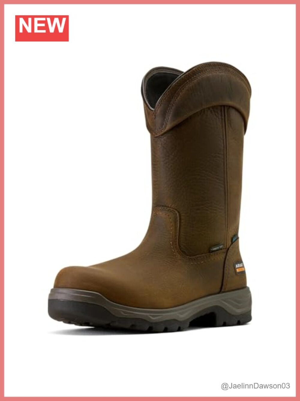 Pull On Waterproof Carbon Toe Work Boot, Non Metallic Safety Toe